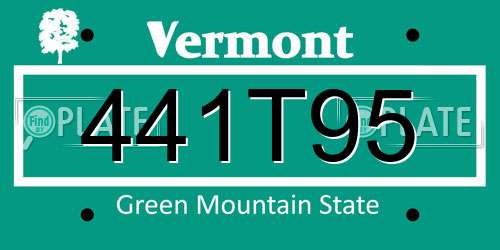 441T95 Vermont License Plate