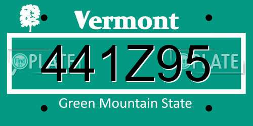 441Z95 Vermont License Plate