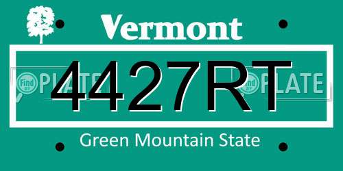 4427RT Vermont License Plate
