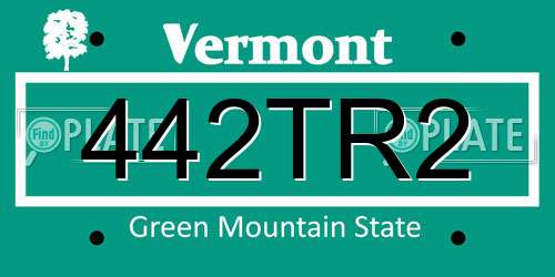 442TR2 Vermont License Plate