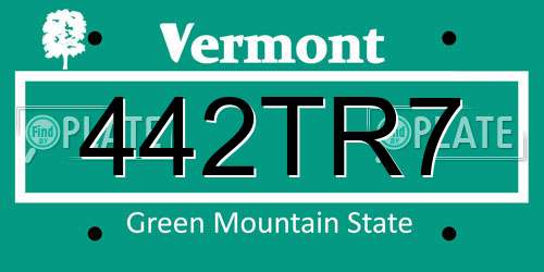 442TR7 Vermont License Plate