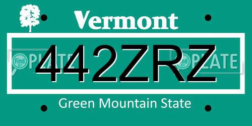 442ZRZ Vermont License Plate