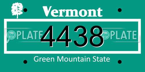 4438 Vermont License Plate