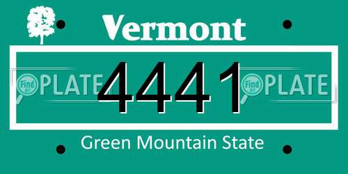 4441 Vermont License Plate