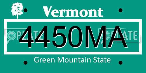 4450MA Vermont License Plate