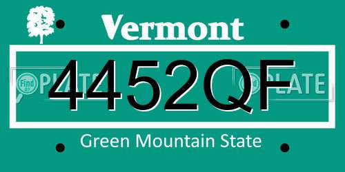 4452QF Vermont License Plate