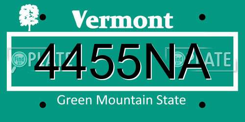 4455NA Vermont License Plate