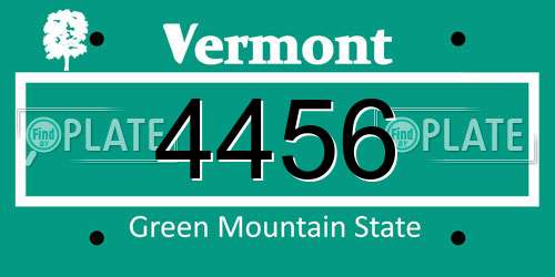 4456 Vermont License Plate