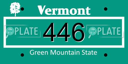 446 Vermont License Plate