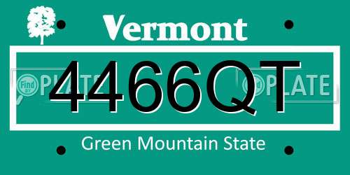 4466QT Vermont License Plate