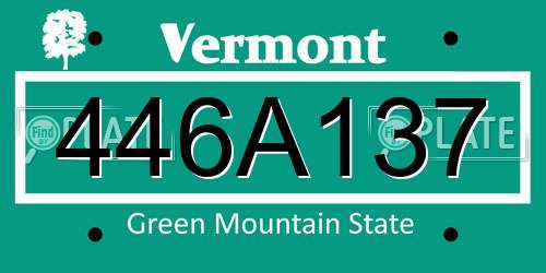 446A137 Vermont License Plate