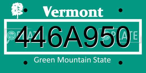 446A950 Vermont License Plate