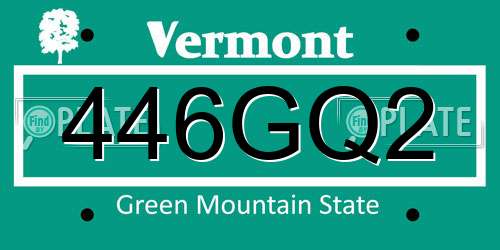 446GQ2 Vermont License Plate