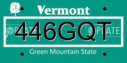 446GQT Vermont License Plate