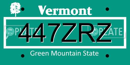 447ZRZ Vermont License Plate