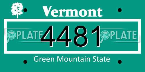 4481 Vermont License Plate