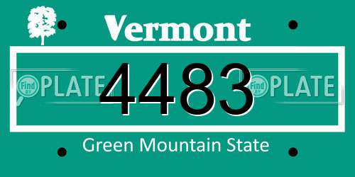 4483 Vermont License Plate
