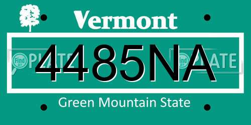 4485NA Vermont License Plate