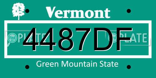 4487DF Vermont License Plate