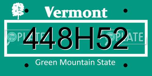 448H52 Vermont License Plate