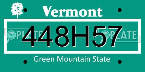 448H57 Vermont License Plate
