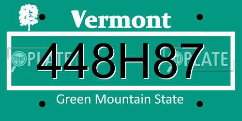 448H87 Vermont License Plate