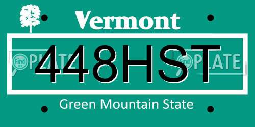 448HST Vermont License Plate