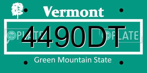 4490DT Vermont License Plate