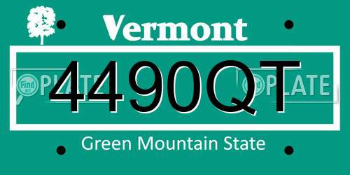 4490QT Vermont License Plate