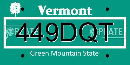 449DQT Vermont License Plate