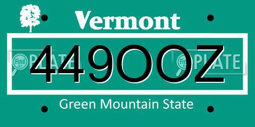 449OOZ Vermont License Plate
