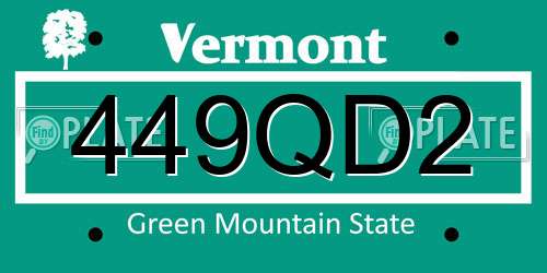 449QD2 Vermont License Plate