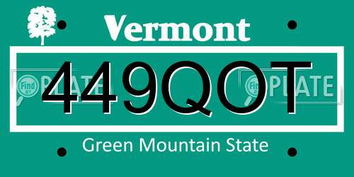 449QOT Vermont License Plate