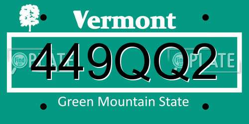 449QQ2 Vermont License Plate