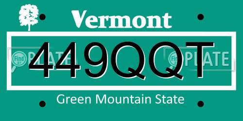 449QQT Vermont License Plate