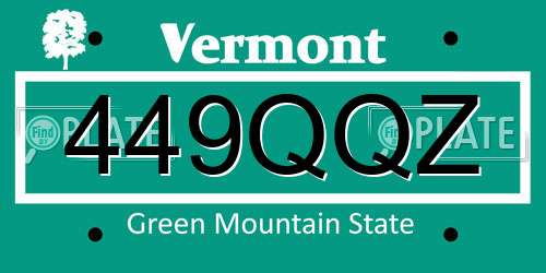 449QQZ Vermont License Plate
