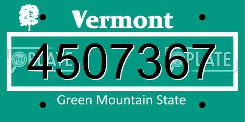 4507367 Vermont License Plate