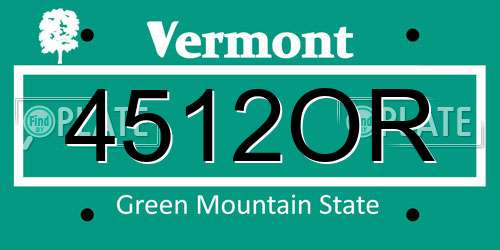 4512OR Vermont License Plate