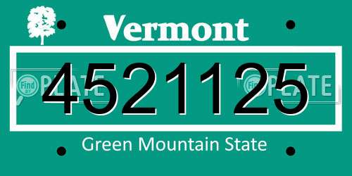 4521125 Vermont License Plate