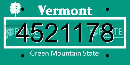 4521178 Vermont License Plate