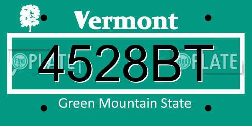4528BT Vermont License Plate
