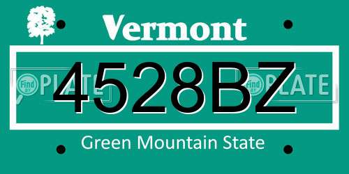 4528BZ Vermont License Plate