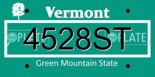 4528ST Vermont License Plate