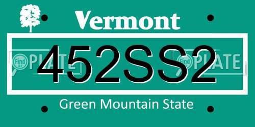 452SS2 Vermont License Plate