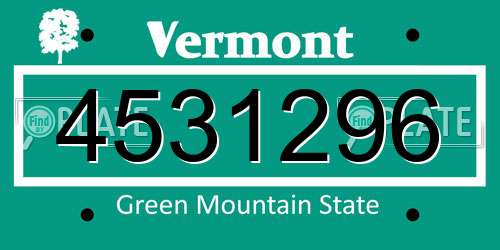 4531296 Vermont License Plate