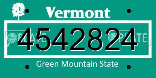 4542824 Vermont License Plate