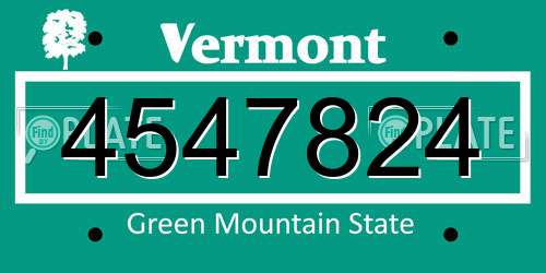 4547824 Vermont License Plate