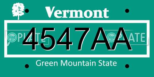 4547AA Vermont License Plate