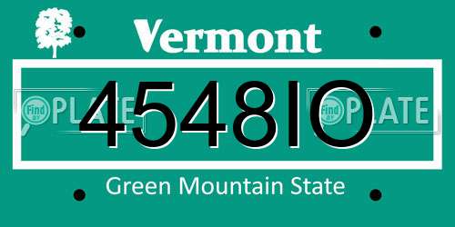 4548IO Vermont License Plate