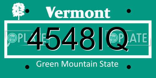 4548IQ Vermont License Plate